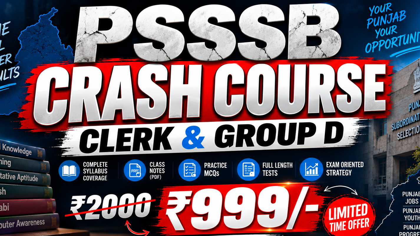 PSSSB Crash Coure (CLERK & GROUP D)
